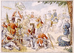Bataille de Fontenoy 1745, illustrations de la fin du XIXe siècle
