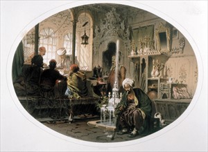 Inside of  café, by Preziosi