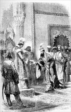 The reception of the Khillat at the court of the Begaum