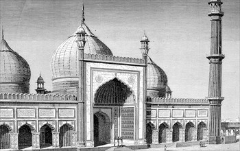 The facade of the jammah masjid, in Delhi