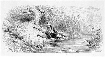 L'Homme et son image, fable de La Fontaine, illustration de Gustave Doré