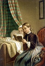 Little Girls Reading, by G. Knusli