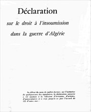 Déclaration sur le droit à l'insoumission dans la guerre d'Algérie