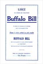 Ad for leaflets telling the life of Buffalo Bill