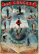 Advertising poster, "The world monocycling champion"