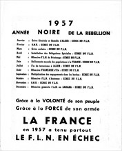 Propaganda tract against the F.L.N.: "1957  the F.L.N.