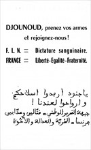 Propaganda tract calling the fellaga to surrender