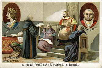 Colored lithograph : France formed by the provinces