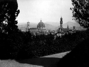 Florence : Panorama of the city seen from the Boboli Gardens