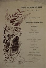 Menu for the banquet of the French press at the Champ de Mars
