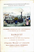 Menu for the organized by the Automobile Federation of Paris