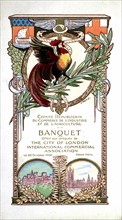 Menu for the banquet given by the Republican Committee of Commerce, Industry and Agriculture for the delegates of the City of London International Commercial Association