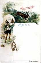Kemmerich advertising menu: hunting and rowing