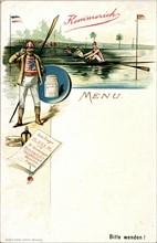 Kemmerich advertising menu : hunting and rowing