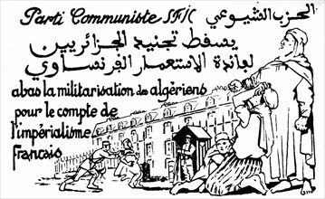 Tract du Parti communiste français contre la militarisation des Algériens - Recto