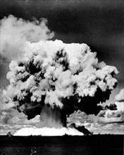 Explosion of an atom bomb at Bikini Beach