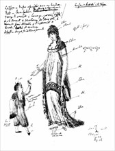 Femme et enfant habillés à la turque