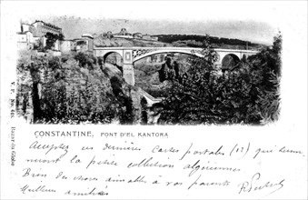 Carte postale, Constantine, pont d'El Kantara