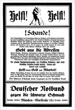 Propaganda poster for a far right party against the French occupation of the Rhineland