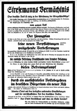Poster published after the death of Stresemann