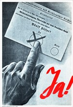 Affiche de propagande électorale au moment du référendum en 1938 en Allemagne
