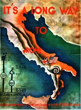 Affiche de propagande nazie après le débarquement allié en Italie