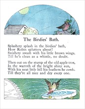 Rhymes by Olive Beaupre Miller , "Sunny rhymes for happy children" : "the birdies' bath"