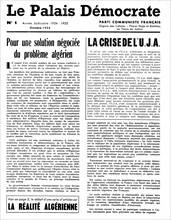 Revue du Parti communiste français, "Le palais démocrate" évoquant les événements d'Algérie