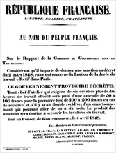 Decree on working hours in Paris signed by the Provisional Government