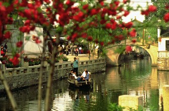 Rivière dans le village de Zhouzhuang, une ancienne cité