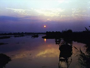 Coucher de soleil sur le lac Taihu