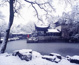 Le jardin de Suzhou sous la neige