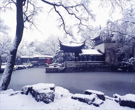 Snowy Suzhou Garden  in winter