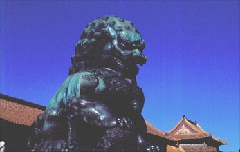 Le Palais impérial, la Cité Interdite à Beijing/Pékin, lion