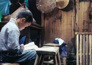 A boy reading book, Jiangshan