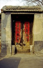 Porte d'une maison dans le quartier des "Hutong" (ruelles de Pékin)