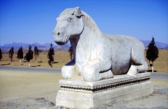 Tombeaux de l'Est des Qing, sculpture sur pierre sur le Chemin de l'Esprit