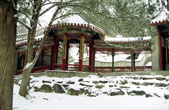 Le Palais d'Eté, le pavillon Daiyue sous la neige