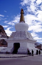 White pagoda at the foot of the Potala Palace