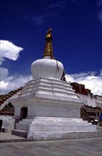 White pagoda at the foot of Potala Palace