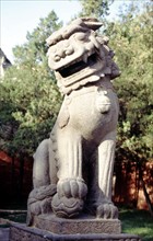 Datong, grottes de Yungang, lion de pierre sculpté