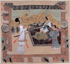 Légende chinoise traditionnelle : une jeune fille nommée Mu Lan, déguisée en homme,  va combattre à la place de son père