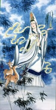 Traditional Chinese painting: Guanyin, the Goddess of Mercy