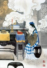 Illustration pour le célèbre roman chinois : "Rêve dans le Pavillon Rouge"