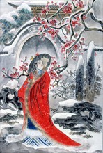 Illustration pour le célèbre roman chinois : "Rêve dans le Pavillon Rouge"