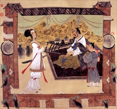Légende chinoise traditionnelle : une jeune fille nommée Mu Lan, déguisée en homme,  va combattre à la place de son père