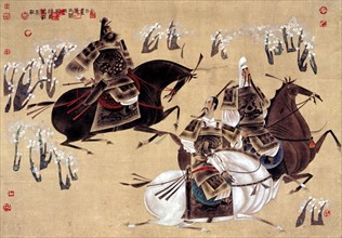 Légende chinoise traditionnelle : trois frères lors d'une chevauchée