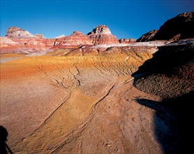 Formation géologique (désert de Gobi), province du Sinkiang, Chine