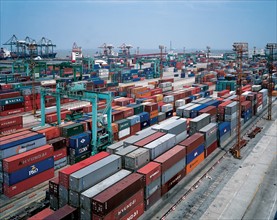 Containers on a dock, China