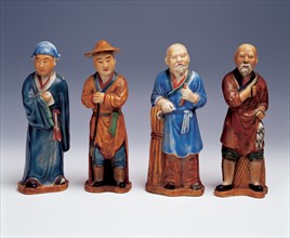 Statuettes peintes, art chinois.